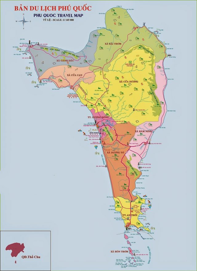 bản đồ tổng quan du lịch Phú Quốc